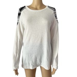 12pm By Mon Ami Southwestern Boho Knit Long Sleeve Lightweight Knit Sweater Sm